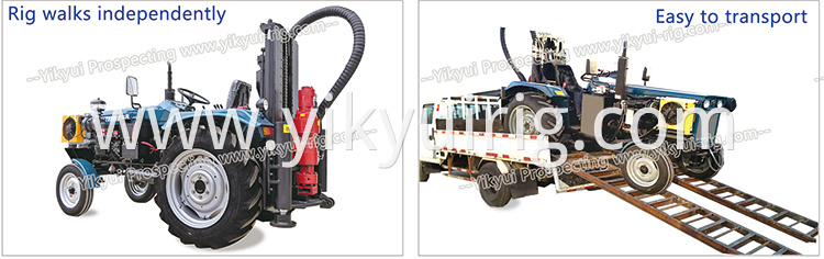 180m tractor water well drilling rig walks independently and easy to transport